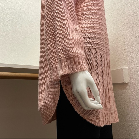 John Paul Richard 💘 Cowl Neck|Curved Hem|Dusty Pink|Block Knit Sweater|Sz 2X - Picture 6 of 10